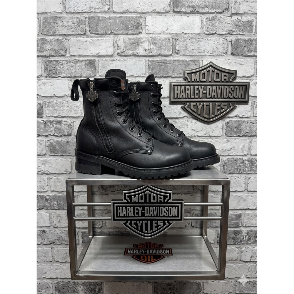 Harley Davidson Y2K ☠️Leather Boots Mens 8.5 Womens 10 Biker Grunge Punk Moto